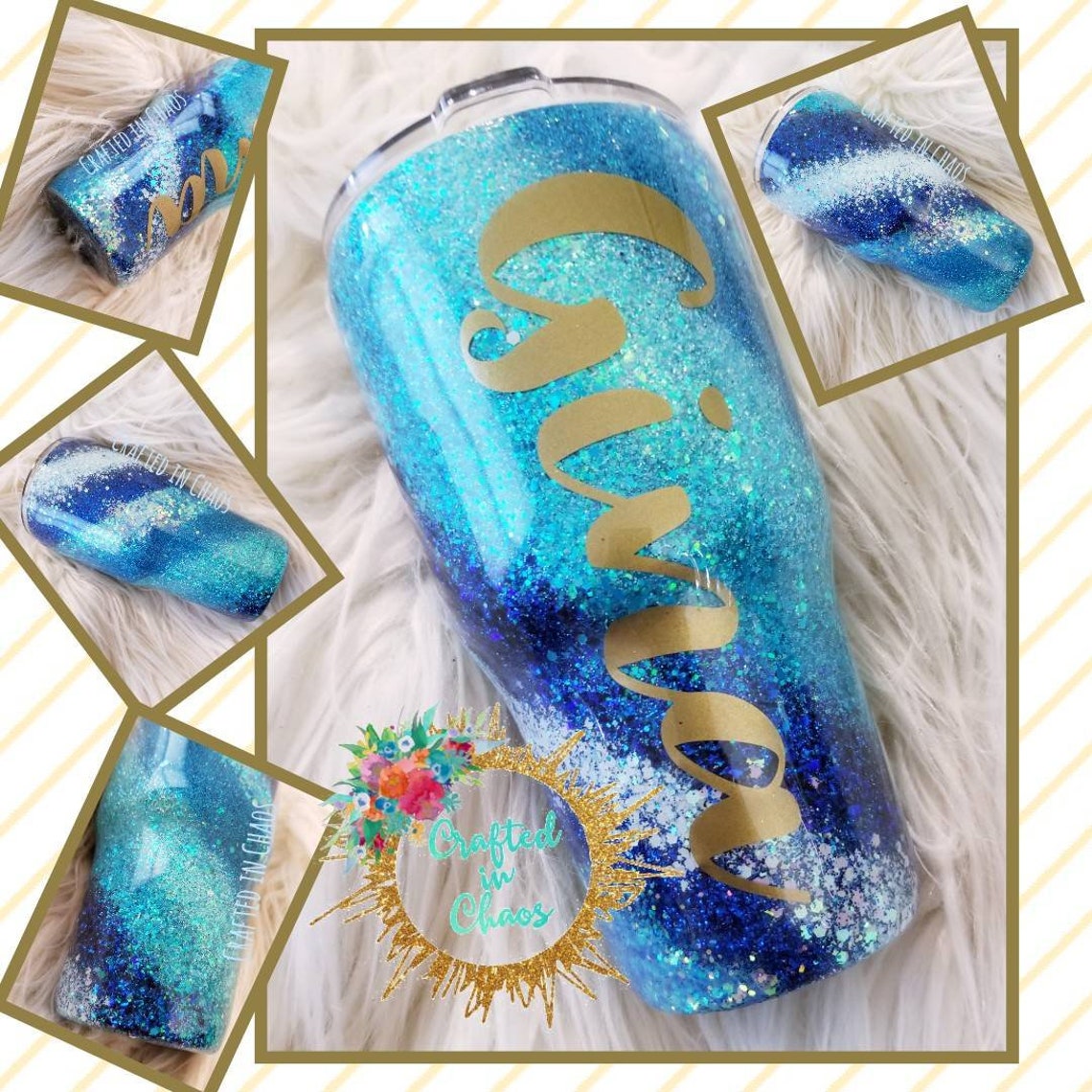 Glitter Swirl Stainless Steel Tumbler Ozark/rtic/yeti Etsy Canada