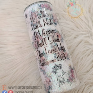 Feminist Glittered Tumbler - Fallopians 13:13 - Roe VS Wade - Protect Roe - My Body My Choice - Pro-Choice Cup