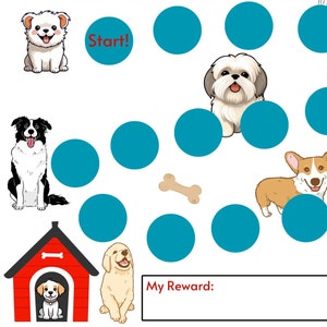 Dog Printable Reward Sticker Chart / Toddler Kids Student / Instant ...