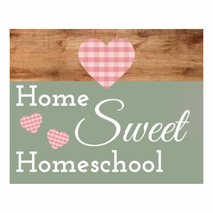 Home sweet Homeschool / Wandbild / Salbei / Bürodeko / Klassenzimmer / Wandkunst / Design / Wohnkultur / Bunt / Landhaus / Schule