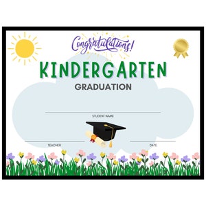 Kindergarten Abschluss Abschluss Zertifikat Frühlingsblumen Einfacher Download - Frühling Blumen Einfacher Download
