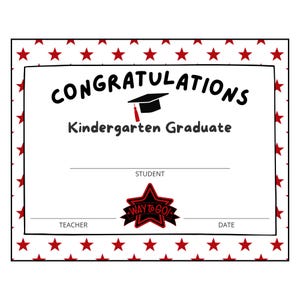 Kindergarten Graduierung Diplom Zertifikat Werbung Sofort Download druckbare Budget rote Sterne
