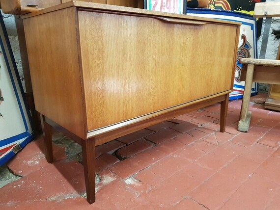 Sold 1960s Teak Record Cabinet Sideboard Media Unit Etsy