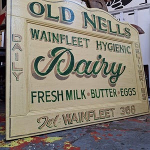 Early 20th Century Hand Painted Trade Sign/Delivery Cart Door. Vintage/Antique/Salvage