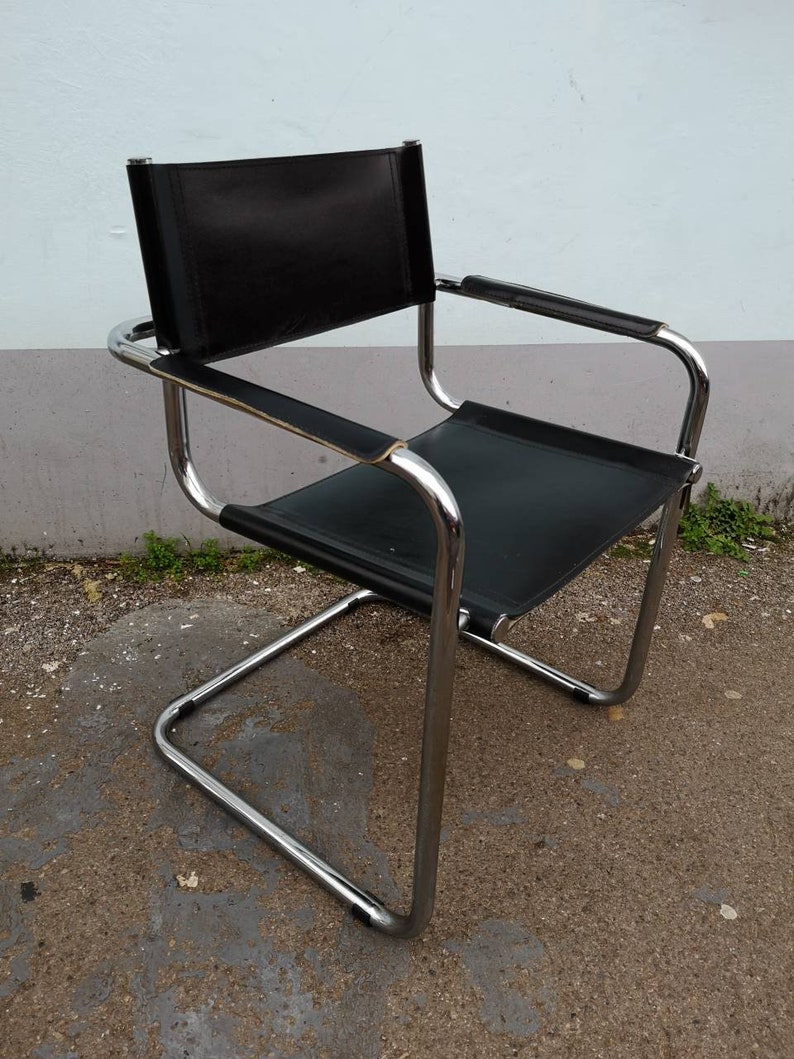 Sold 1970s Italian Chrome And Leather Marcel Breuer Style Etsy
