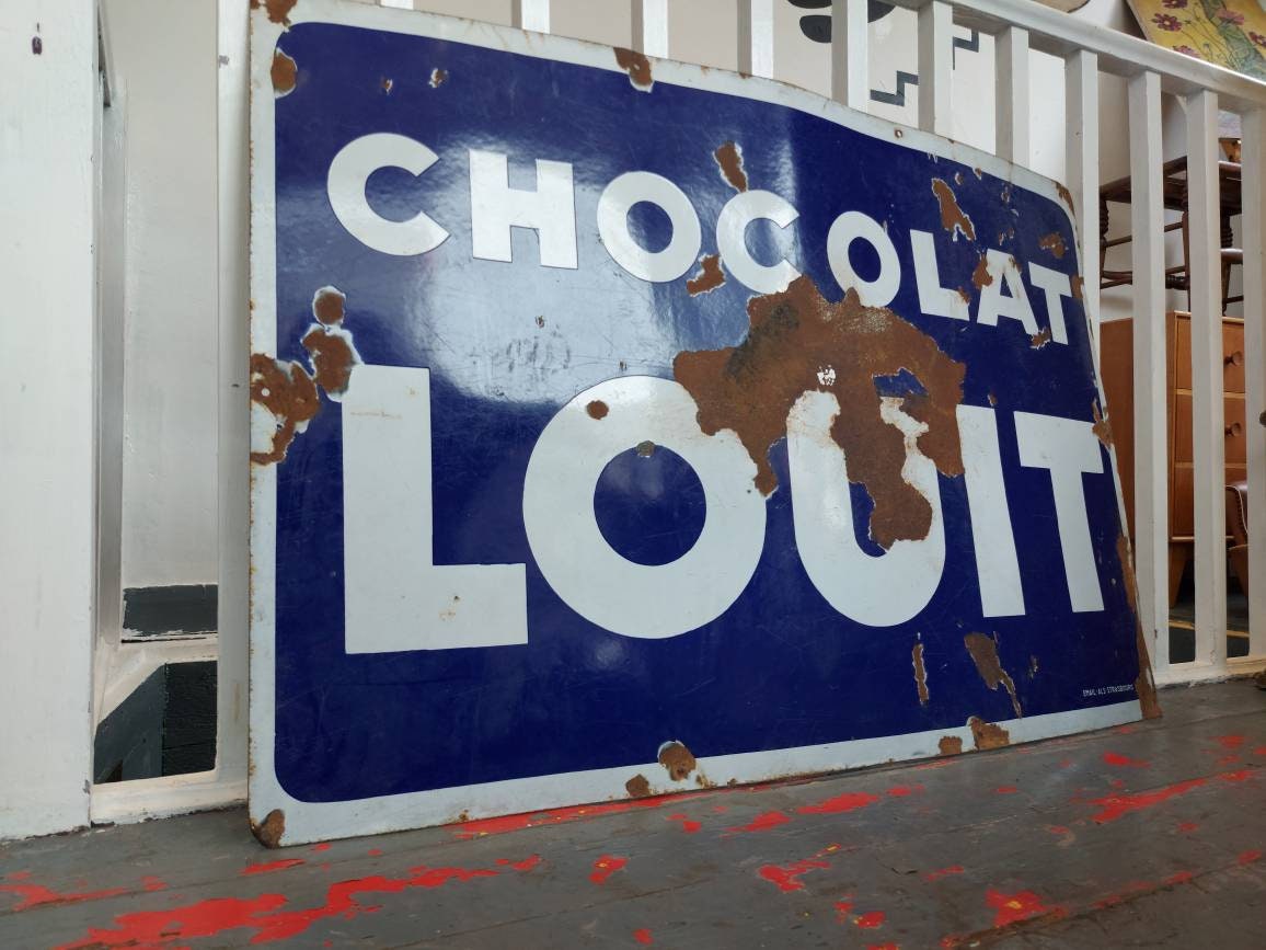 Rare Antique French Enamel Confectionary Advertising Sign. Etsy