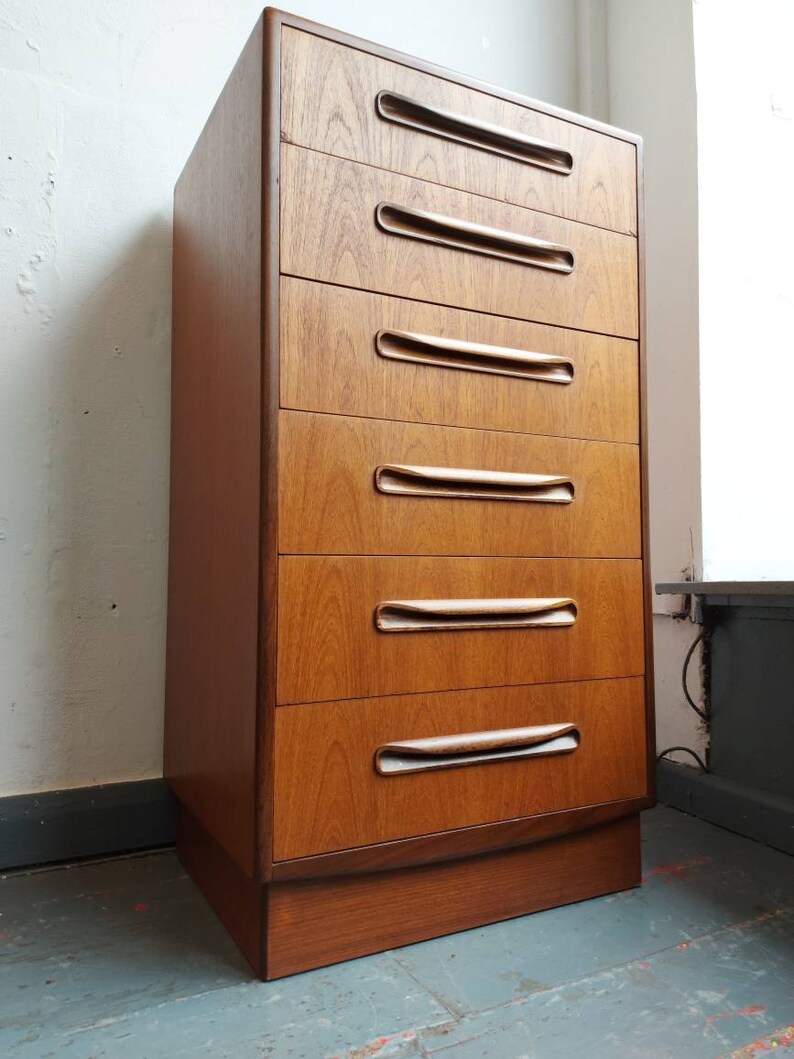 1960's G Plan Fresco Tallboy Chest of Drawers in Teak. Etsy