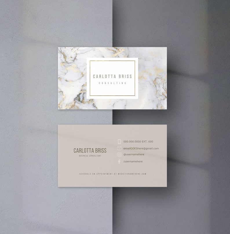 CANVA Editable Double sided business card template Carlotta image 1