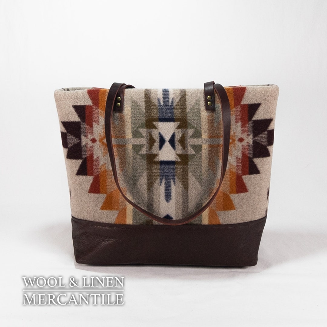 Juniper Mesa, Pendelton Blanket, Merlot Leather Bottom and Straps, Boho