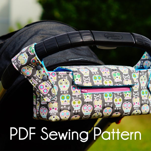 Pram Caddy, Pram Organiser, PDF Sewing pattern, Stroller Caddy, Stroller Organiser, Stroller Bag, Wheelchair Bag, Shopping Trolley Organiser