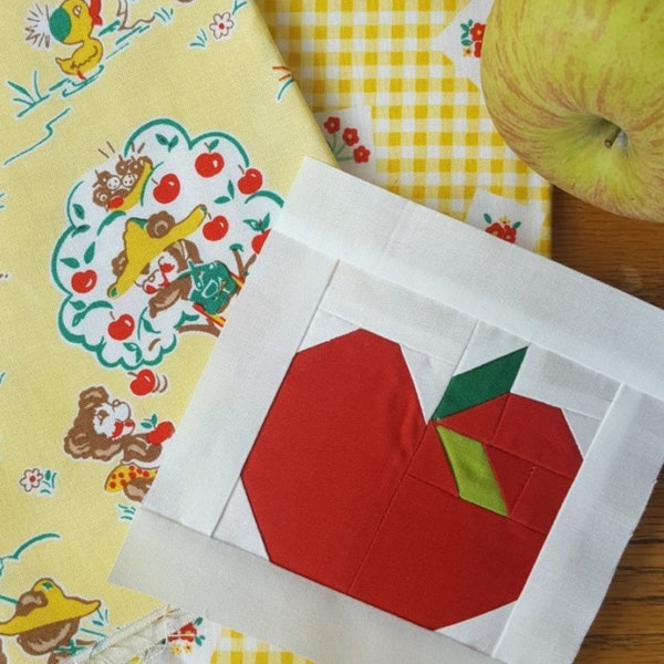 Apple Stamp Block: Companion Pattern for Lovely Letters Pillow