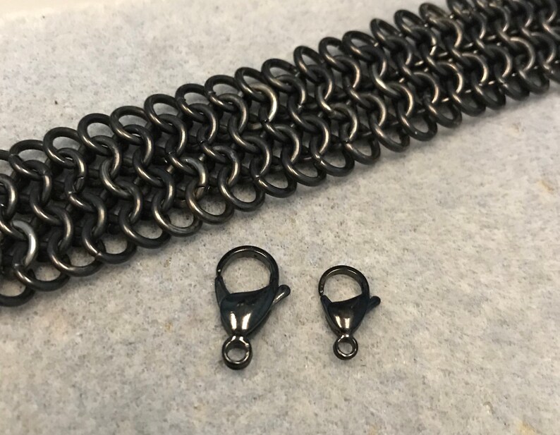19mm Black Stainless Lobster Claw Clasp x10