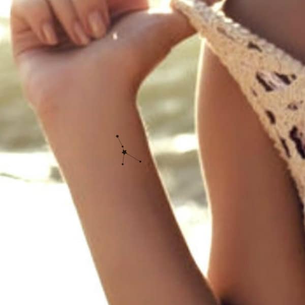 Cancer Temporary Tattoo 2 Zodiac Star Constellation  Waterproof Fake Tattoos