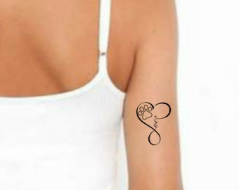 Chien Amour Tatouage Temporaire 2 Faux Tatouages