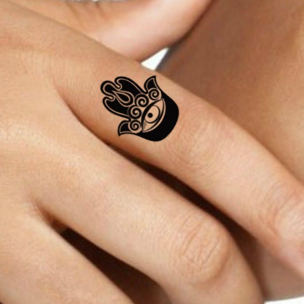 Hamsa Hand Temporary Tattoo 4 Finger Fatima Tattoos