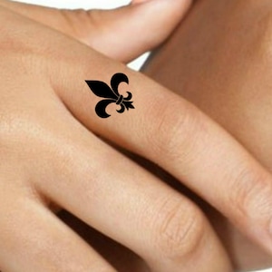 Fleur De Lis Temporary Tattoo 5 Waterproof Finger Tattoos