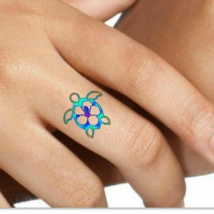 Sea Turtle Temporary Tattoo 4 Finger Tattoos Waterproof