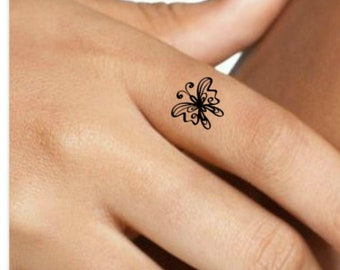 Finger Tattoo 4 Butterfly Temporary Tattoos Waterproof