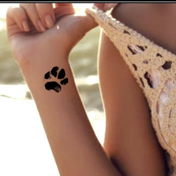 Temporary Tattoo 2 Paw Print Fake Tattoos Waterproof Thin Realisitc