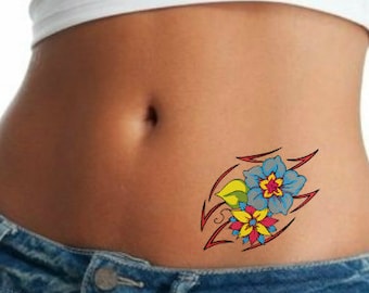 Temporary Tattoo Flower Waterproof Ultra Thin Realistic Fake Tattoos