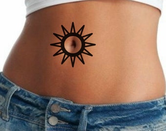 Temporary Tattoo Bellybutton Tattoo Ultra Thin Fake Tattoo Waterproof