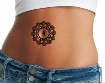 Temporary Tattoo Bellybutton Tattoo Ultra Thin Fake Tattoo Waterproof