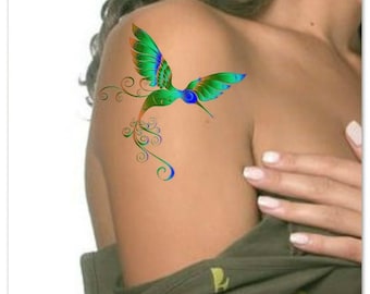 Temporary Tattoo Hummingbird Waterproof Ultra Thin Realistic Fake Tattoos