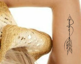 Temporary Tattoo Bohemian Arrow Boho Fake Tattoos Realistic Thin Durable Waterproof