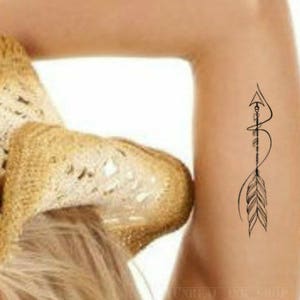 Temporary Tattoo Bohemian Arrow Boho Fake Tattoos Realistic Thin Durable Waterproof