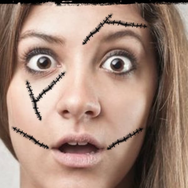 Temporary Tattoo Scar Zombie Halloween Costume Face Fake Tattoos Realistic Thin Durable