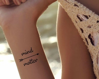 Mind Over Matter Temporary Tattoo 2 Inspirational Tattoos