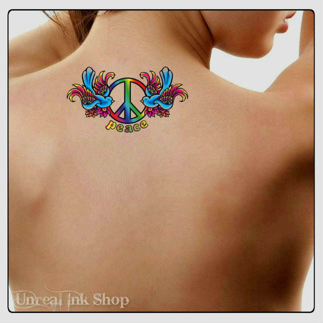 Temporary Tattoo Heart Peace Sign Waterproof Fake Tattoos Thin - Etsy Canada Temporary Tattoo Heart Peace Sign Waterproof Fake Tattoos Thin - Etsy Canada