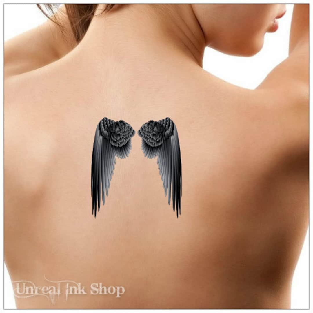 Tatouage Ailes D Ange Avec Prenom Ailes temporaires Tattoo Angel Wings Body Art - Etsy France