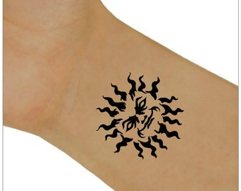 Temporäre Tattoo Sonne wasserdicht Ultra dünne realistische gefälschte Tattoos