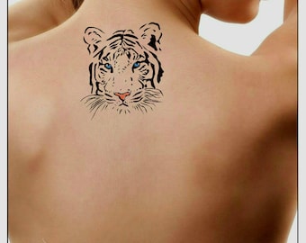 Tatuaje temporal Tigre tatuaje falso fino duradero