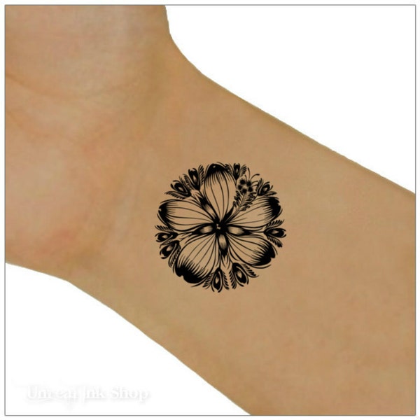 Flower Temporary Tattoo 2  Wrist Tattoos