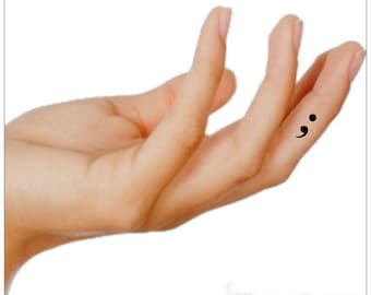 Temporary Tattoo 5 Mini Semicolon Waterproof Fake Finger - Etsy Temporary Tattoo 5 Mini Semicolon Waterproof Fake Finger - Etsy