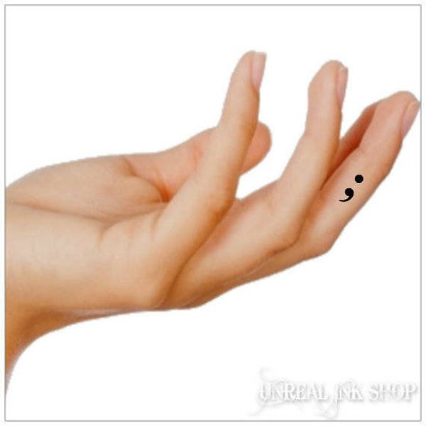 Temporary Tattoo 5 Mini Semicolon  Waterproof Fake Finger Tattoos Thin Durable Realistic