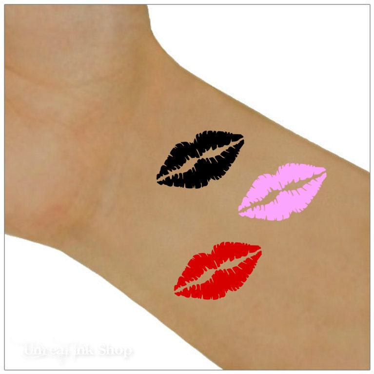 Temporary Tattoo 3 Lips Waterproof Fake Tattoo Thin Durable - Etsy Temporary Tattoo 3 Lips Waterproof Fake Tattoo Thin Durable - Etsy