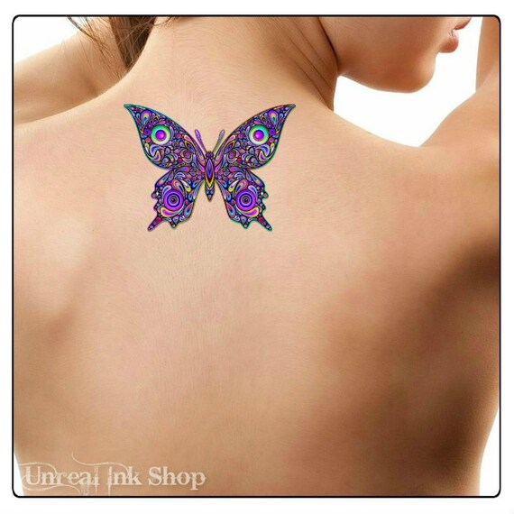 Temporary Tattoo Butterfly Fake Tattoo Etsy