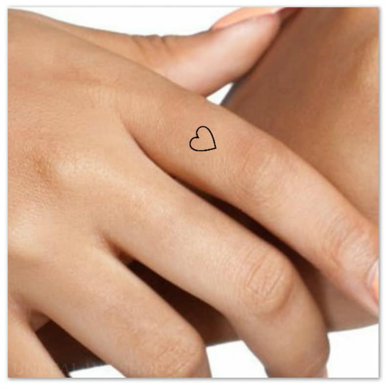 Heart Temporary Tattoo 10 Mini Finger Hearts Ultra Thin Realistic Waterproof Fake Tattoos image 1