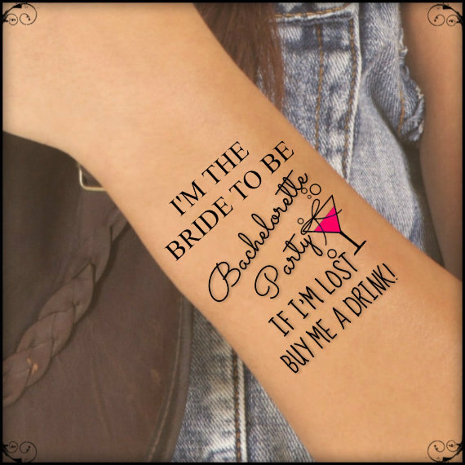 Temporary Tattoo 5 Bachelorette Party Custom Wrist Tattoos One Etsy