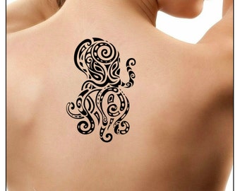 Temporary Tattoo Octopus Waterproof Ultra Thin Fake Tattoos