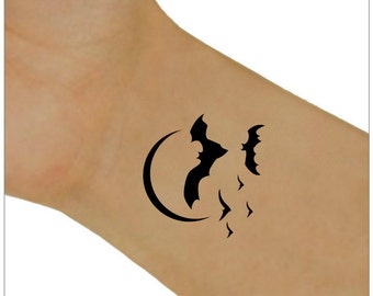 Halloween Temporary Tattoo Bats Waterproof Ultra Thin Realistic Fake Tattoos