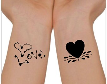 Temporary Tattoo Heart Waterproof Fake Tattoo Thin Durable