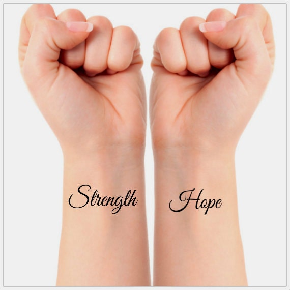 Temporary Tattoo Hope Strength Waterproof Thin Durable Fake - Etsy New Zealand Temporary Tattoo Hope Strength Waterproof Thin Durable Fake - Etsy New Zealand