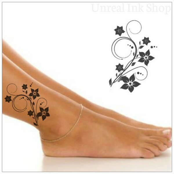 Temporary Tattoo Flower Waterproof Fake Tattoo Thin Durable