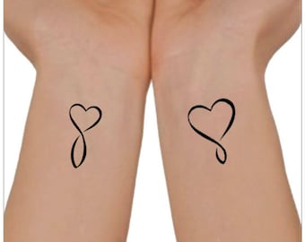 Temporary Tattoo Hearts Waterproof Ultra Thin Realistic Fake Tattoos