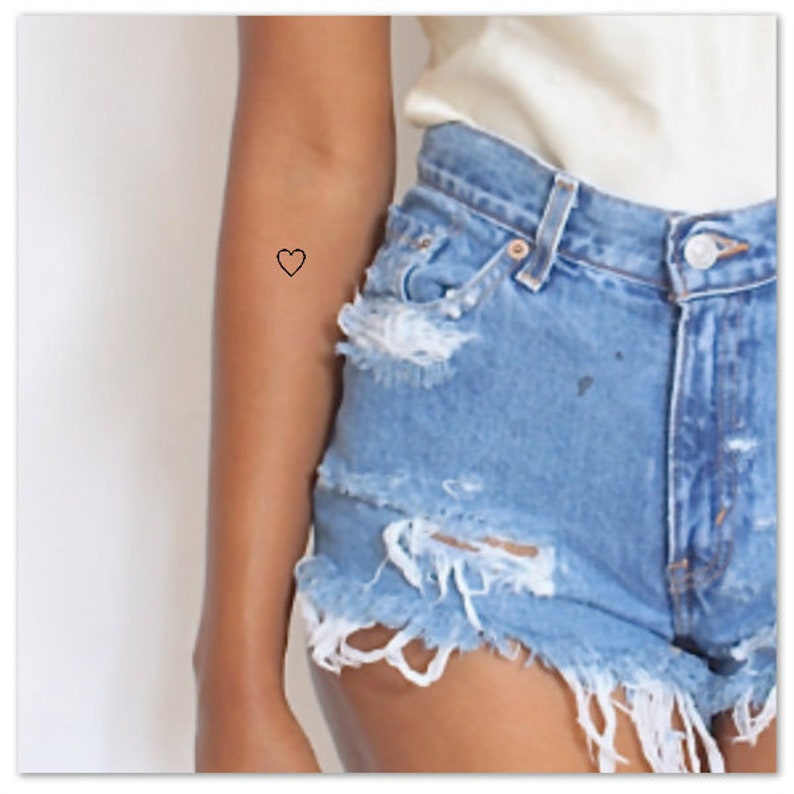 Heart Temporary Tattoo 10 Mini Finger Hearts Ultra Thin Realistic Waterproof Fake Tattoos image 2