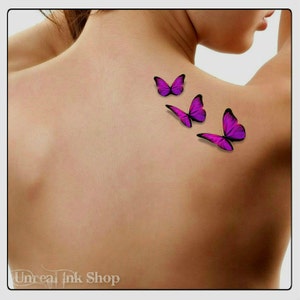 Temporary Tattoo 3D Butterflies Fake Tattoo Flying Butterfly Thin Durable Realistic